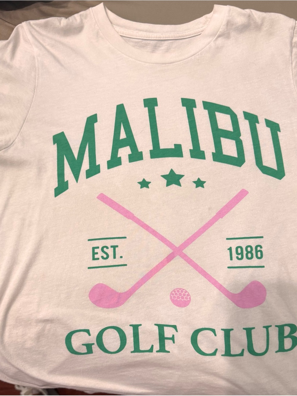 Malibu Golf Club Woman White Graphic Tee